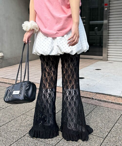 CIAOPANIC(チャオパニック)の「レースフレアレイヤードフリルパンツ(その他パンツ・レディース・ブラック/ホワイト/アイボリー・0/1)」の20枚目の写真