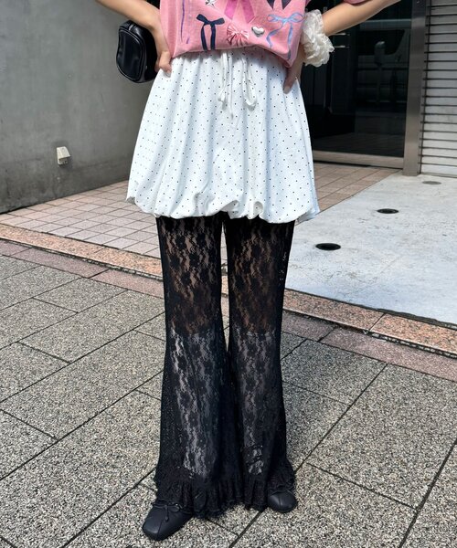 CIAOPANIC(チャオパニック)の「レースフレアレイヤードフリルパンツ(その他パンツ・レディース・ブラック/ホワイト/アイボリー・0/1)」の21枚目の写真