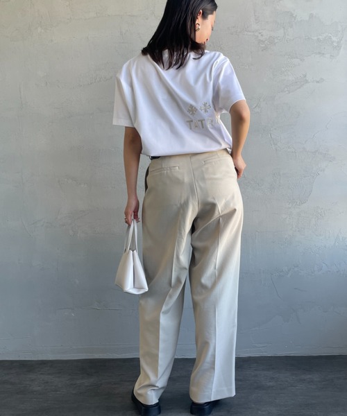 TATRAS（タトラス）の「[TATRAS/タトラス] NUNKI ブランド刺繍ロゴ ショートスリーブTシャツ（Tシャツ/カットソー・レディース・ブラック/ホワイト・1/2/3）」の3枚目の写真