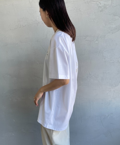 TATRAS（タトラス）の「[TATRAS/タトラス] NUNKI ブランド刺繍ロゴ ショートスリーブTシャツ（Tシャツ/カットソー・レディース・ブラック/ホワイト・1/2/3）」の8枚目の写真