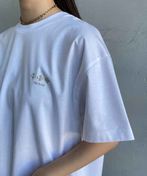 TATRAS（タトラス）の「[TATRAS/タトラス] NUNKI ブランド刺繍ロゴ ショートスリーブTシャツ（Tシャツ/カットソー・レディース・ブラック/ホワイト・1/2/3）」の10枚目の写真