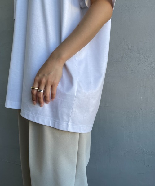 TATRAS（タトラス）の「[TATRAS/タトラス] NUNKI ブランド刺繍ロゴ ショートスリーブTシャツ（Tシャツ/カットソー・レディース・ブラック/ホワイト・1/2/3）」の11枚目の写真