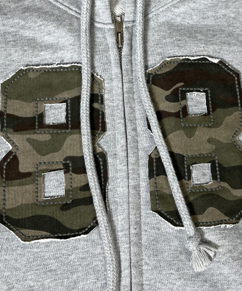 SK8ER ROCK（スケーターロック）の「Camouflage 88 Damage Sweat Hood Zip-up ((Melange gray))（パーカー・レディース・その他・FREE）」の5枚目の写真