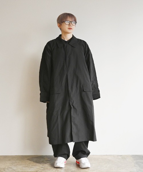 NOIR(ノワール)の「pocketable coat(ステンカラーコート・メンズ・ブラック・L)」の1枚目の写真