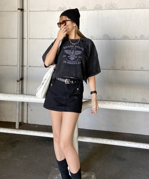 non-hedge(ノンヘッジ)の「ブリーチロゴショート丈Tシャツ(Tシャツ/カットソー・レディース・オフホワイト/ブラック/ブラック×レッド/ブラック×ホワイト/シルバー・FREE)」の17枚目の写真