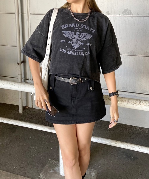 non-hedge(ノンヘッジ)の「ブリーチロゴショート丈Tシャツ(Tシャツ/カットソー・レディース・オフホワイト/ブラック/ブラック×レッド/ブラック×ホワイト/シルバー・FREE)」の18枚目の写真