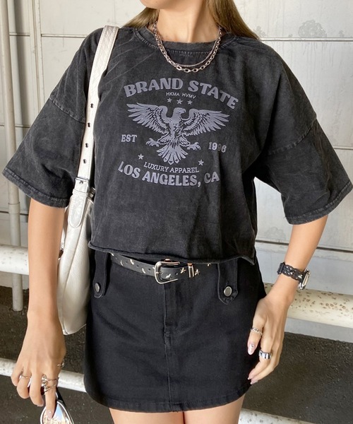non-hedge(ノンヘッジ)の「ブリーチロゴショート丈Tシャツ(Tシャツ/カットソー・レディース・オフホワイト/ブラック/ブラック×レッド/ブラック×ホワイト/シルバー・FREE)」の19枚目の写真