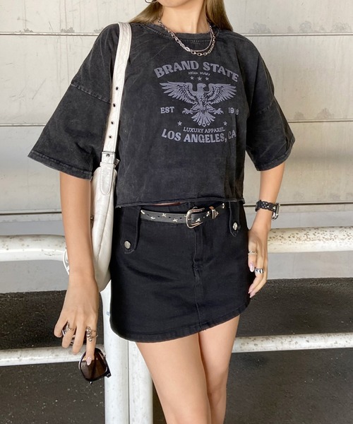 non-hedge(ノンヘッジ)の「ブリーチロゴショート丈Tシャツ(Tシャツ/カットソー・レディース・オフホワイト/ブラック/ブラック×レッド/ブラック×ホワイト/シルバー・FREE)」の20枚目の写真
