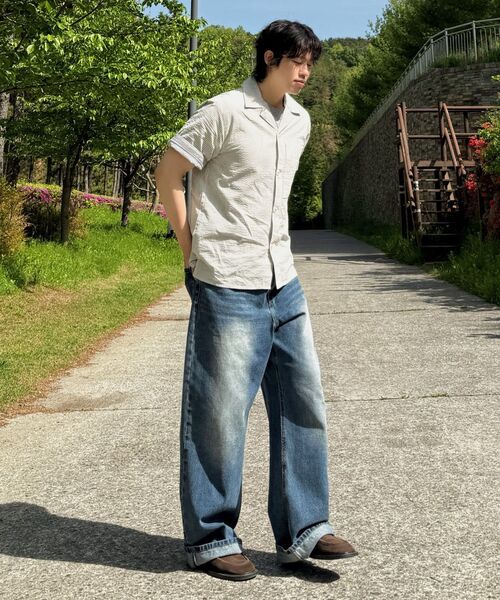 NONBLANK(ノンブランク)の「ストライプシアサッカーシャツ_IVORY(シャツ/ブラウス・レディース・その他・SMALL/MEDIUM/LARGE/X-LARGE/XX-LARGE)」の15枚目の写真