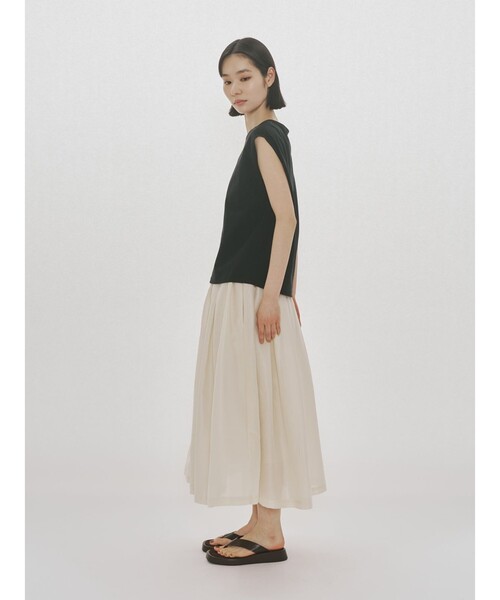 MIDIUMISOLID(ミディウミソリッド)の「MIDIUMISOLID for Ladies フレンチスリーブプルオーバー(Tシャツ/カットソー・レディース・ブルー/ブラウン/ブラック/キナリ・FREE)」の17枚目の写真