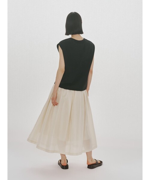 MIDIUMISOLID(ミディウミソリッド)の「MIDIUMISOLID for Ladies フレンチスリーブプルオーバー(Tシャツ/カットソー・レディース・ブルー/ブラウン/ブラック/キナリ・FREE)」の18枚目の写真