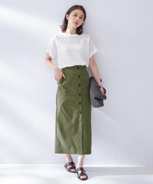 UNTITLED（アンタイトル）の「【洗える／シアー】ミニヨンレースプルオーバー（Tシャツ/カットソー・レディース・ブラック/オフホワイト/チャコールグレー/チャコール/サックスブルー・02/00/50/48/44/04）」の8枚目の写真