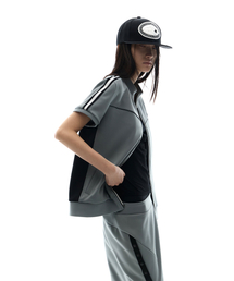 Metallic Tape Track Zip-Up / Khaki