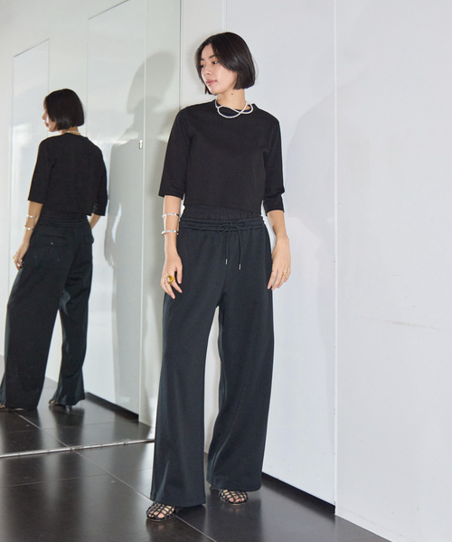 CITYSHOP(シティーショップ)の「DOUBLE WAIST JERSEY パンツ(その他パンツ・レディース・ブラック・40/38/36)」の18枚目の写真