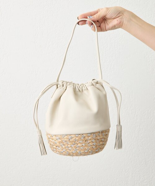 ear PAPILLONNER（イアパピヨネ）の「【Jhuri Shate （ジュリシャテ）】エッグバッグ（かごバッグ・レディース・ホワイト/ブラック・FREE）」の16枚目の写真