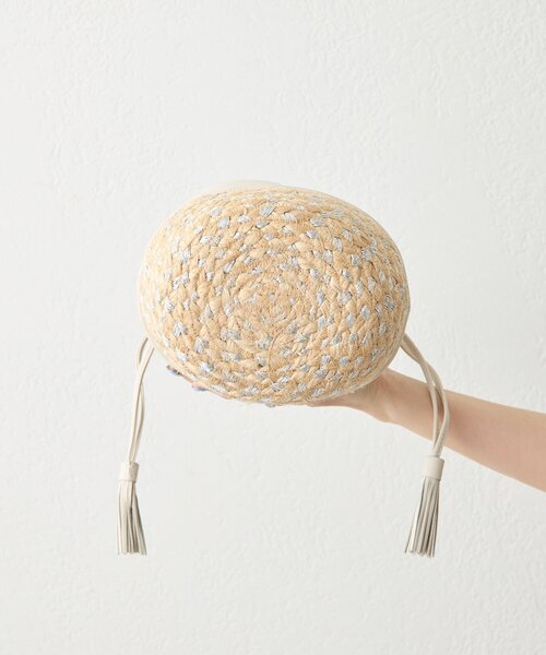 ear PAPILLONNER（イアパピヨネ）の「【Jhuri Shate （ジュリシャテ）】エッグバッグ（かごバッグ・レディース・ホワイト/ブラック・FREE）」の17枚目の写真