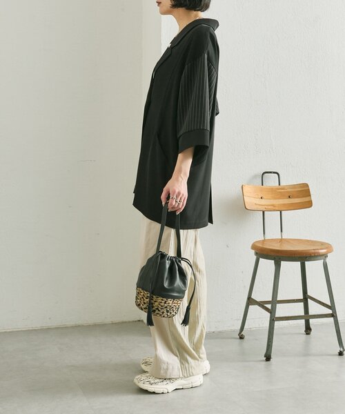 ear PAPILLONNER（イアパピヨネ）の「【Jhuri Shate （ジュリシャテ）】エッグバッグ（かごバッグ・レディース・ホワイト/ブラック・FREE）」の5枚目の写真