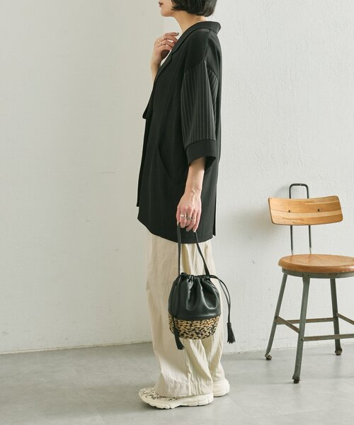 ear PAPILLONNER（イアパピヨネ）の「【Jhuri Shate （ジュリシャテ）】エッグバッグ（かごバッグ・レディース・ホワイト/ブラック・FREE）」の6枚目の写真