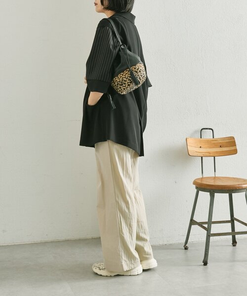 ear PAPILLONNER（イアパピヨネ）の「【Jhuri Shate （ジュリシャテ）】エッグバッグ（かごバッグ・レディース・ホワイト/ブラック・FREE）」の10枚目の写真