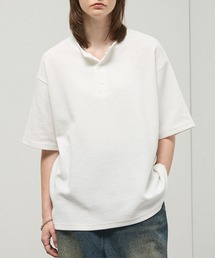 【Alfred Alex】Waffle Henley Neck Tee / ワッフル ヘンリーネックTシャツ