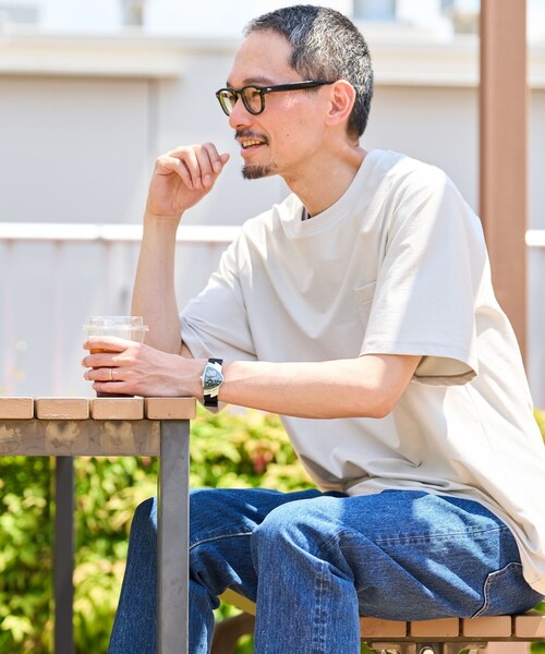 SHIPS(シップス)の「SHIPS:〈接触冷感/ 遮熱/ UVカット〉COVEROSS(R) フリーザー Tシャツ(Tシャツ/カットソー・メンズ・ネイビー/ホワイト/ライトグリーン/ブラウン/ライトグレー・MEDIUM/SMALL/X-LARGE/LARGE)」の2枚目の写真