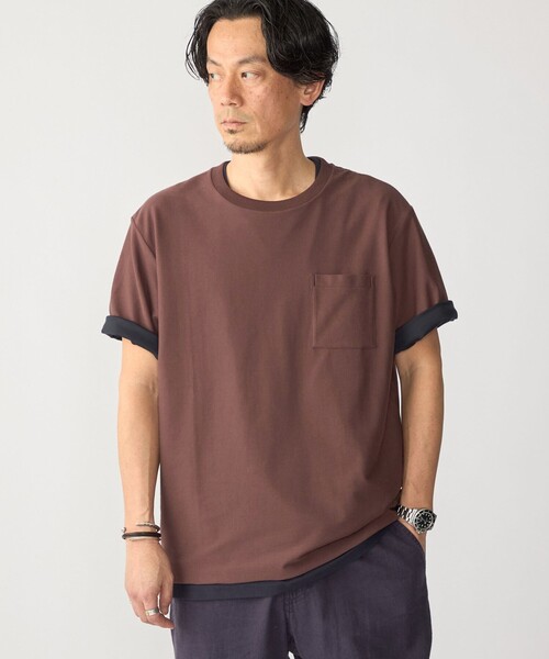 SHIPS(シップス)の「SHIPS:〈接触冷感/ 遮熱/ UVカット〉COVEROSS(R) フリーザー Tシャツ(Tシャツ/カットソー・メンズ・ネイビー/ホワイト/ライトグリーン/ブラウン/ライトグレー・MEDIUM/SMALL/X-LARGE/LARGE)」の11枚目の写真