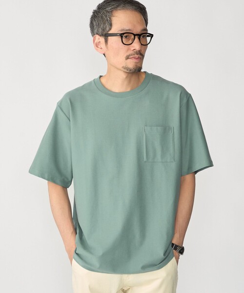 SHIPS(シップス)の「SHIPS:〈接触冷感/ 遮熱/ UVカット〉COVEROSS(R) フリーザー Tシャツ(Tシャツ/カットソー・メンズ・ネイビー/ホワイト/ライトグリーン/ブラウン/ライトグレー・MEDIUM/SMALL/X-LARGE/LARGE)」の12枚目の写真
