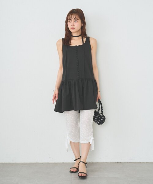 mystic(ミスティック)の「《新色LEO/BLK2》裾リボンバイカーパンツ(その他パンツ・レディース・ブラック/グレー/オフホワイト/ブラック系その他2/キャメル・FREE)」の19枚目の写真