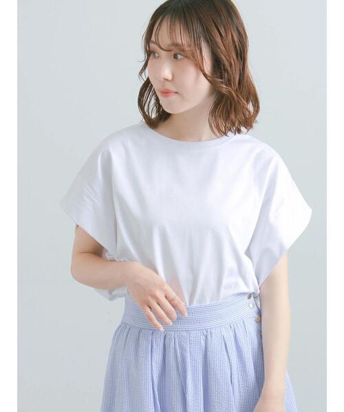 Te chichi（テチチ）の「【接触冷感/遮熱/吸水速乾】ショルダータックドルマンTシャツ（Tシャツ/カットソー・レディース・チャコールグレー/ブルー/オフホワイト/ブラック・F）」の2枚目の写真