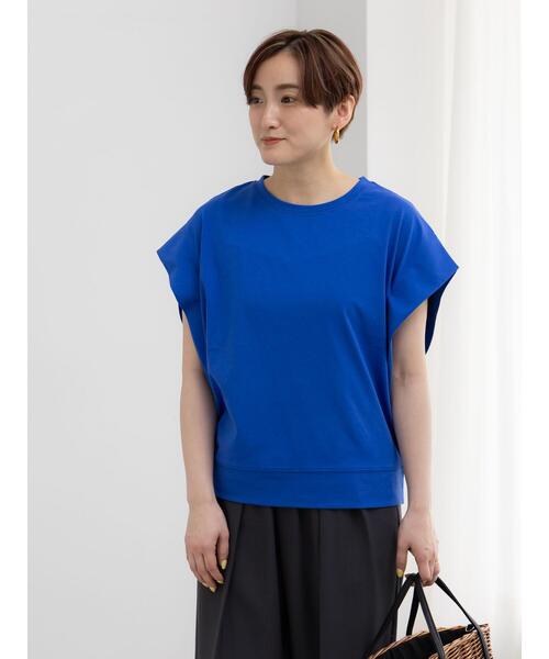 Te chichi（テチチ）の「【接触冷感/遮熱/吸水速乾】ショルダータックドルマンTシャツ（Tシャツ/カットソー・レディース・チャコールグレー/ブルー/オフホワイト/ブラック・F）」の20枚目の写真