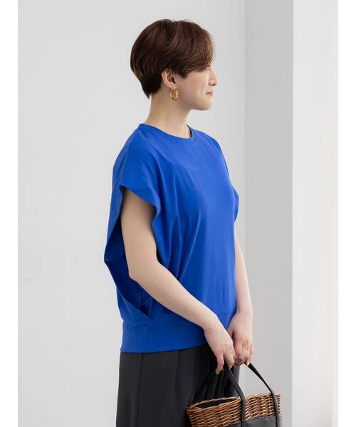 Te chichi（テチチ）の「【接触冷感/遮熱/吸水速乾】ショルダータックドルマンTシャツ（Tシャツ/カットソー・レディース・チャコールグレー/ブルー/オフホワイト/ブラック・F）」の21枚目の写真