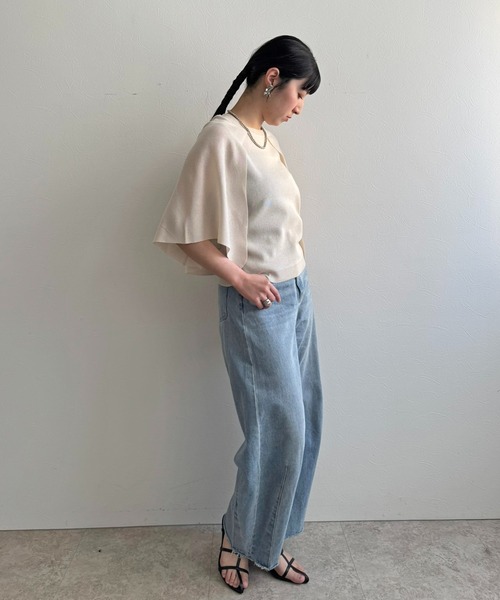 LHELBIE(レルビエ)の「【洗えるニット】ケープニットトップス(Tシャツ/カットソー・レディース・アイボリー/ブラック/グレイッシュベージュ・M)」の22枚目の写真