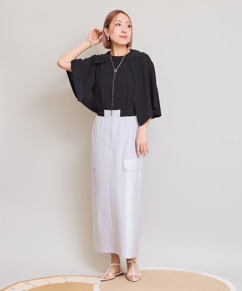 LHELBIE(レルビエ)の「【洗えるニット】ケープニットトップス(Tシャツ/カットソー・レディース・アイボリー/ブラック/グレイッシュベージュ・M)」の20枚目の写真