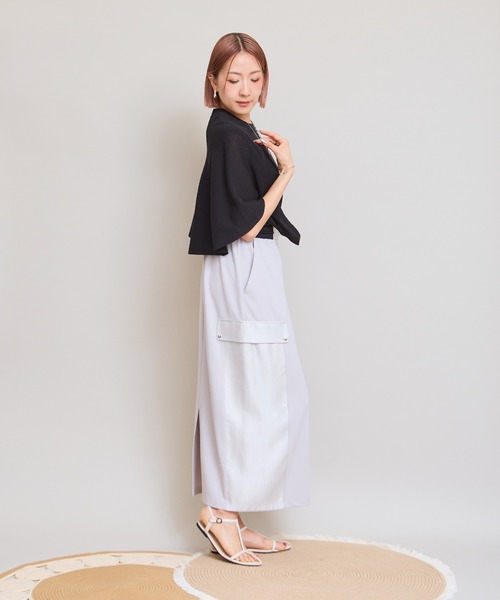 LHELBIE(レルビエ)の「【洗えるニット】ケープニットトップス(Tシャツ/カットソー・レディース・アイボリー/ブラック/グレイッシュベージュ・M)」の18枚目の写真