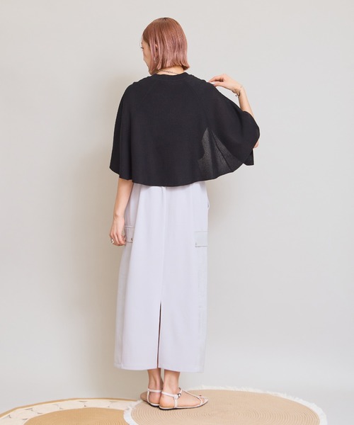 LHELBIE(レルビエ)の「【洗えるニット】ケープニットトップス(Tシャツ/カットソー・レディース・アイボリー/ブラック/グレイッシュベージュ・M)」の9枚目の写真