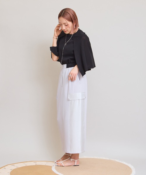 LHELBIE(レルビエ)の「【洗えるニット】ケープニットトップス(Tシャツ/カットソー・レディース・アイボリー/ブラック/グレイッシュベージュ・M)」の19枚目の写真