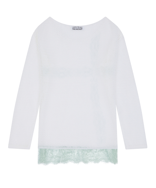 LUVISTRUE（ラヴイズトゥルー）の「SY LACE NET KNIT(WHITE)（ニット/セーター・レディース・その他・FREE）」の3枚目の写真