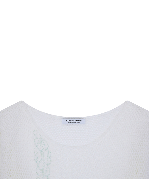 LUVISTRUE（ラヴイズトゥルー）の「SY LACE NET KNIT(WHITE)（ニット/セーター・レディース・その他・FREE）」の4枚目の写真
