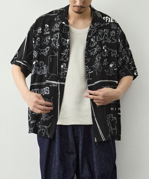 PORTER CLASSIC(ポータークラシック)の「【PORTER CLASSIC/ポータークラシック】DP-024-3966-0010/BK/DSNY M_ALOHA SHIRT/101 DLM(シャツ/ブラウス・メンズ・ブラック・M/L)」の5枚目の写真