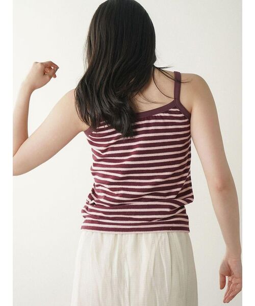 FIKA.(フィーカ)の「Border pile camisole(キャミソール・レディース・ワインレッド/ライトブルー・FREE)」の5枚目の写真