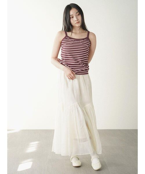 FIKA.(フィーカ)の「Border pile camisole(キャミソール・レディース・ワインレッド/ライトブルー・FREE)」の7枚目の写真
