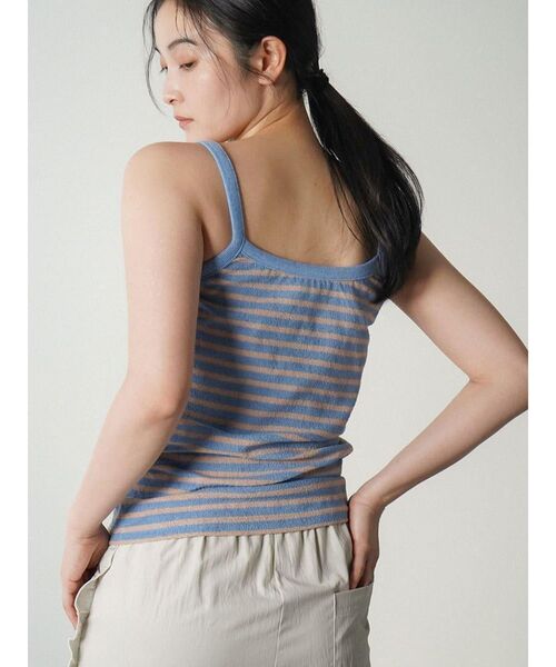 FIKA.(フィーカ)の「Border pile camisole(キャミソール・レディース・ワインレッド/ライトブルー・FREE)」の9枚目の写真