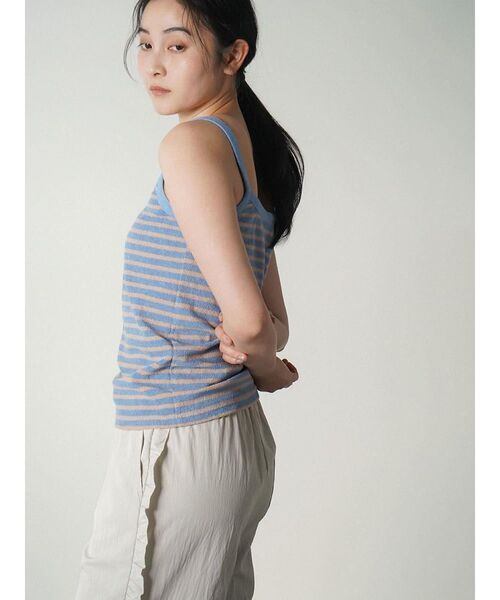 FIKA.(フィーカ)の「Border pile camisole(キャミソール・レディース・ワインレッド/ライトブルー・FREE)」の10枚目の写真
