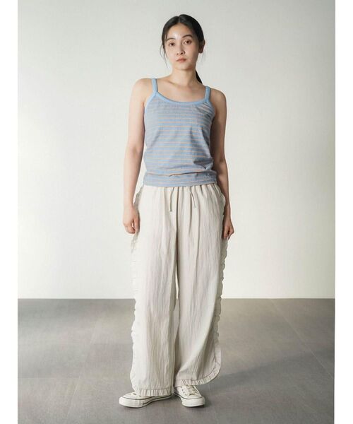 FIKA.(フィーカ)の「Border pile camisole(キャミソール・レディース・ワインレッド/ライトブルー・FREE)」の12枚目の写真