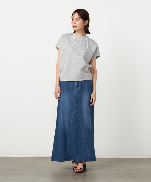 COMME CA ISM(コムサイズム)の「ジップ付きコクーントップス / セットアップ対応(Tシャツ/カットソー・レディース・サックスブルー/ネイビー/グレー・FREE)」の5枚目の写真