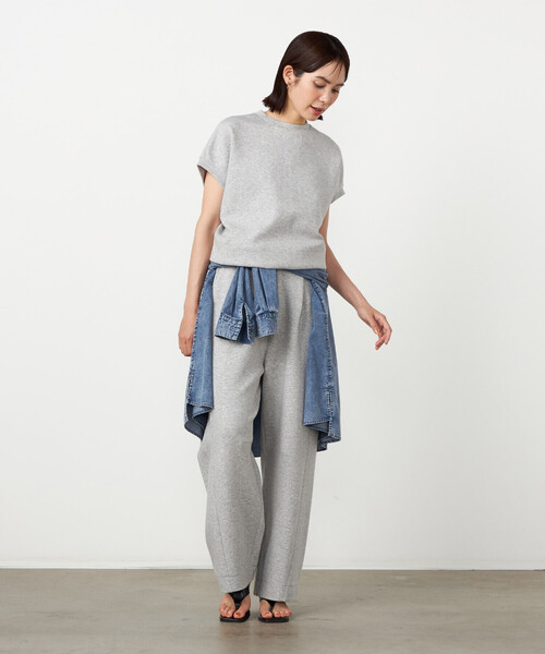 COMME CA ISM(コムサイズム)の「ジップ付きコクーントップス / セットアップ対応(Tシャツ/カットソー・レディース・サックスブルー/ネイビー/グレー・FREE)」の6枚目の写真