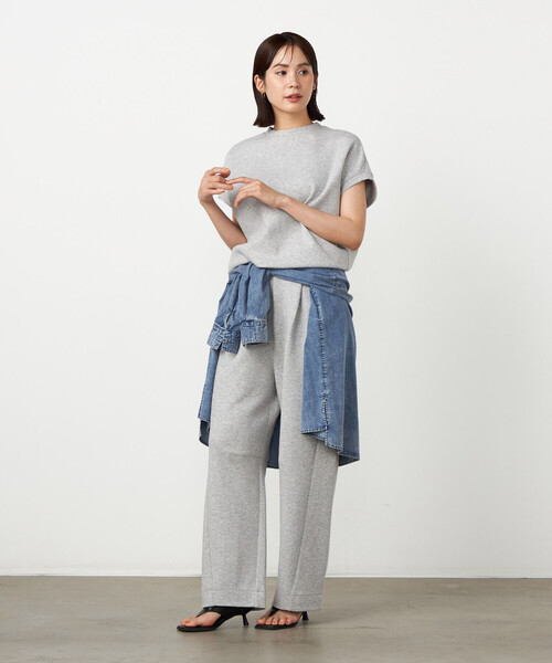 COMME CA ISM(コムサイズム)の「ジップ付きコクーントップス / セットアップ対応(Tシャツ/カットソー・レディース・サックスブルー/ネイビー/グレー・FREE)」の7枚目の写真
