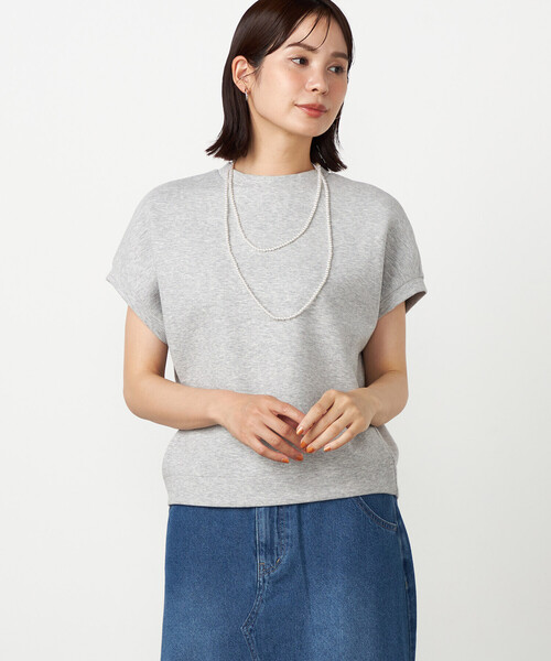 COMME CA ISM(コムサイズム)の「ジップ付きコクーントップス / セットアップ対応(Tシャツ/カットソー・レディース・サックスブルー/ネイビー/グレー・FREE)」の8枚目の写真