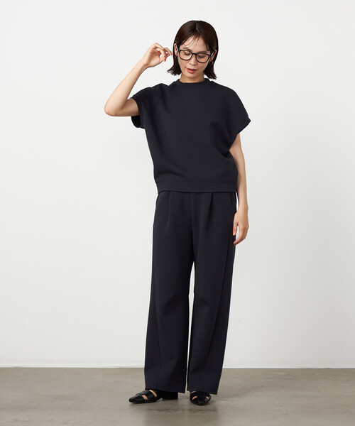 COMME CA ISM(コムサイズム)の「ジップ付きコクーントップス / セットアップ対応(Tシャツ/カットソー・レディース・サックスブルー/ネイビー/グレー・FREE)」の9枚目の写真