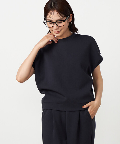 COMME CA ISM(コムサイズム)の「ジップ付きコクーントップス / セットアップ対応(Tシャツ/カットソー・レディース・サックスブルー/ネイビー/グレー・FREE)」の11枚目の写真